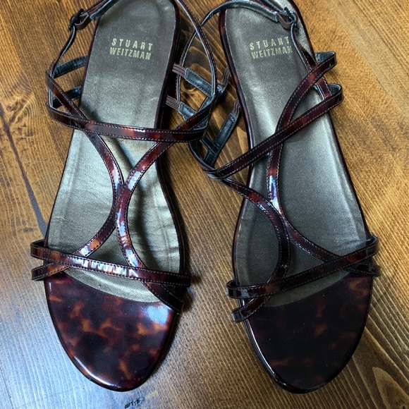 Stuart Weitzman Tortoise Strappy Sandals - Picture 1 of 4